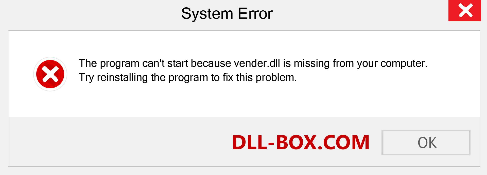  vender.dll file is missing?. Download for Windows 7, 8, 10 - Fix  vender dll Missing Error on Windows, photos, images